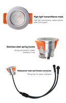 3W 12V LED Spot gaismeklis, iebūvējams, apaļš, IP66, RGB