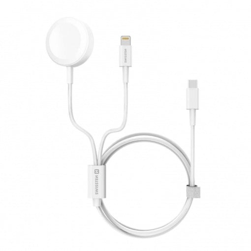 Swissten Bezvadu Lādētājs 2in1 ar Power Delivery priekš Apple iWatch un Apple iPhone/Apple iPad