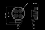 BULLBOY 24W(3600Lm) LED darba lukturis, R10, IP67/69, auksti balta gaisma 5700K, Ø75.4x41mm