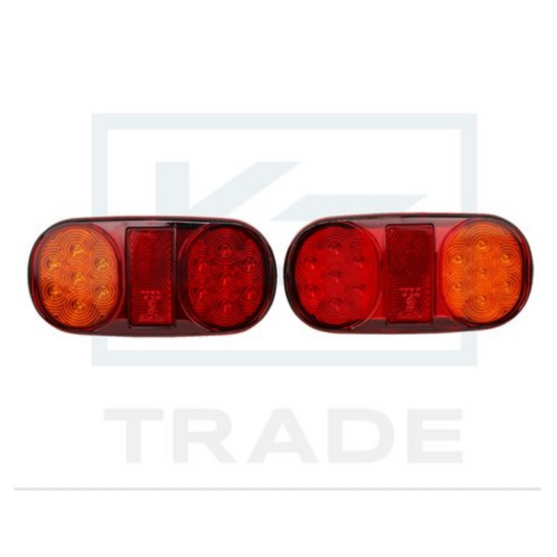 12-24V LED aizmugurējais lukturis, kreisais, 4 funkcijas, 160/76/33 mm