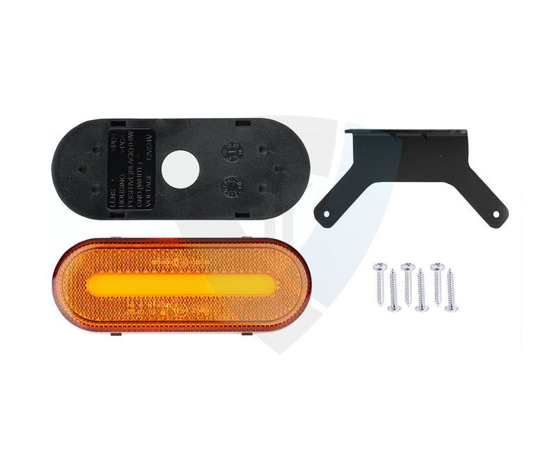 LED rear light, 12-24V, IP67, 49x124x22mm, E9, orange