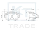 8W(800Lm) 10-30V 2 LED CREE lamp, IP67, sinine valgus, 96/62/76 mm, kuni 100m kaugusele.