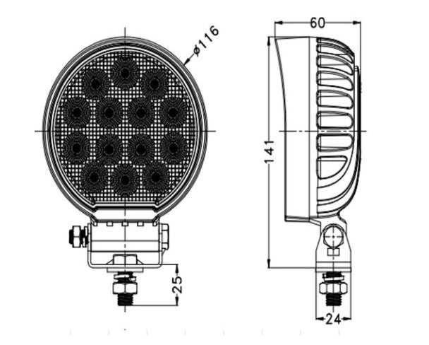 56W(4480Lm) 56L LED work light, IP68, cold white light 5700K