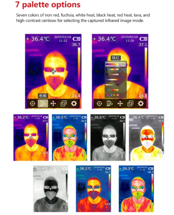 Värmekamera, temperaturområde:30℃~45℃, 160x120 upplösning, 2,8" skärm, monitoranslutning, Uni-T