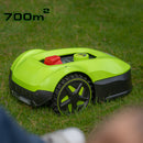 ORBEX robotgräsklippare för upp till 700 m2 kan anslutas till och styras med smarta enheter. 150 m begränsningssladd, variabel klipphöjd 20-60 mm. Klippbredd 18 cm. 3 års garanti