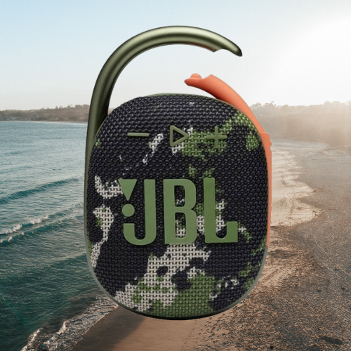 JBL 5W Bluetooth portatīvais skaļrunis Clip 4, 100Hz – 20kHz, 85 dB, IP67, 239 g, kamuflāžas