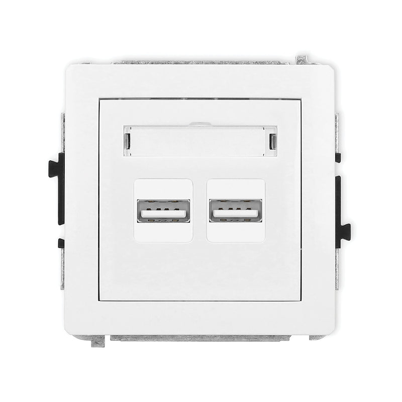 2-viet USB lādēšanas mehānisms 3,1A, 5V, Deco, balts