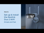 Reolink 4K 8MP Wi-Fi videokaamera inimeste, autode ja loomade tuvastamisega. 180° panoraamvaade 5GHz/2,4GHz Wi-Fi, kahesuunaline heli.Värviline öönägemine, Duo seeria W730.