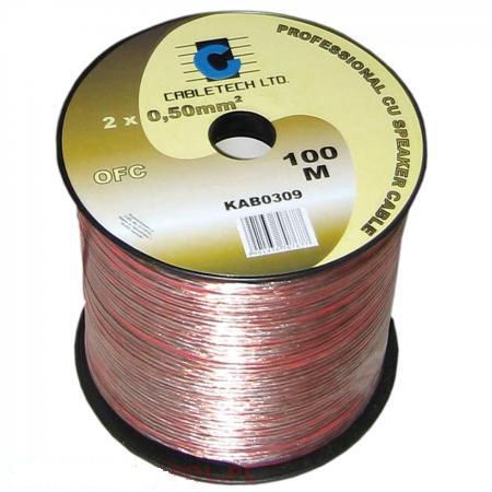 Acoustic wire 2x0.5mm² clear