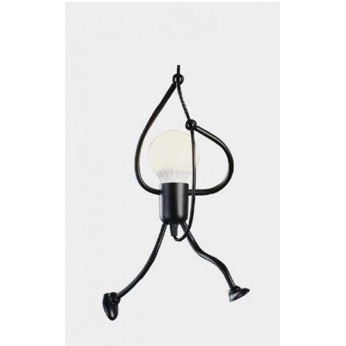 Griestu gaismeklis ar figurālu dizainu, melns, ar E27 cokolu (1 gab), max 40W, IP20, vads 1.5m