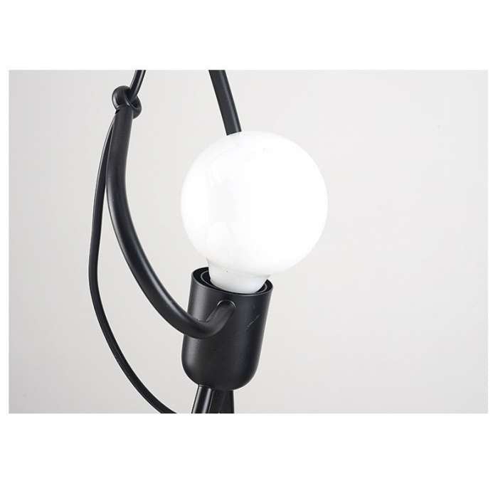 Takarmatur med figurativ design, svart, med E27-sockel (1 st), max 40W, IP20, kabel 1,5m