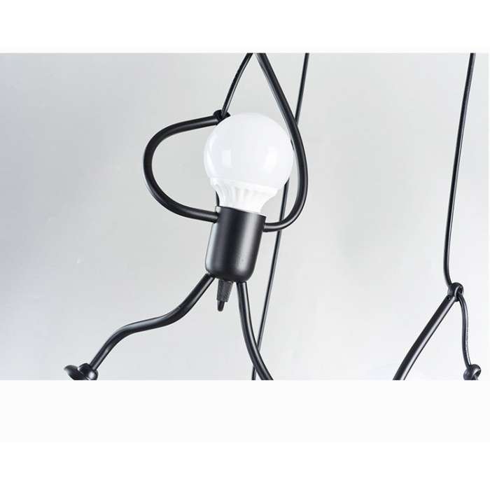 Griestu gaismeklis ar figurālu dizainu, melns, ar E27 cokolu (1 gab), max 40W, IP20, vads 1.5m