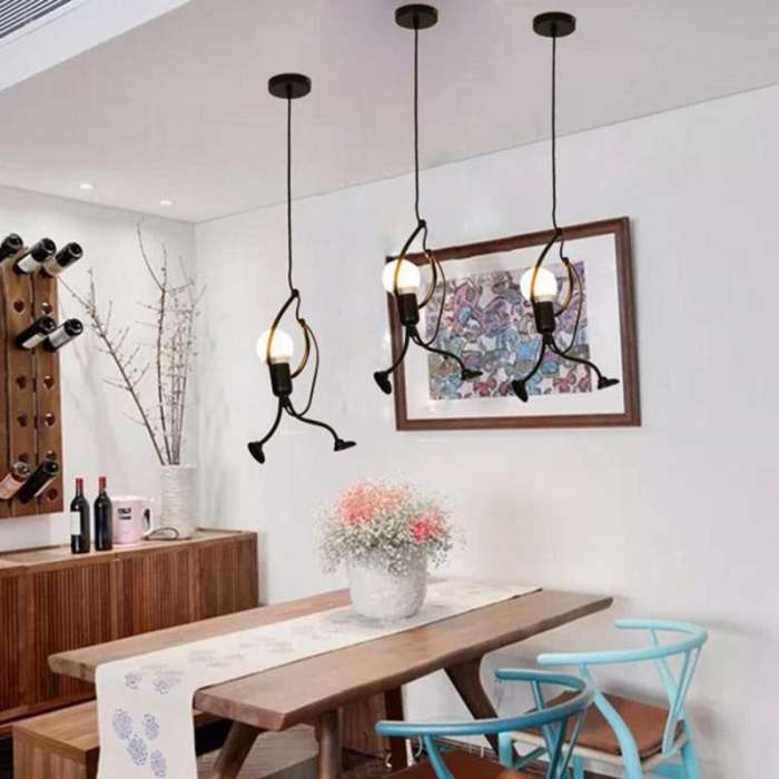 Takarmatur med figurativ design, svart, med E27-sockel (1 st), max 40W, IP20, kabel 1,5m