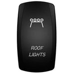 Ljusströmbrytare med indikator ''ROOF LIGHT'' 12V/24V, 25x45 mm Monteringsstorlek: 20x33 mm, IP20