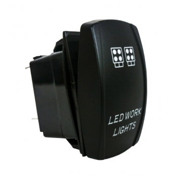Выключатель с индикатором ''LED WORK LIGHTS'' 12V/24V, 25x45 мм Монтажный размер: 20x33 мм, IP20
