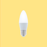 E27 3W(240Lm) LED Spuldze, IP20, C37, sveces forma, silti balta gaisma 3000K