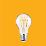 E27 4W(250Lm) LED Filament spuldze, A60, SF Gold, silti balta gaisma 2000K