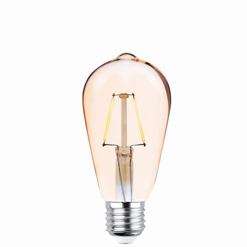 E27 4W (400Lm) светодиодная лампа накаливания, ST64, COG золото, теплый белый свет 2200K