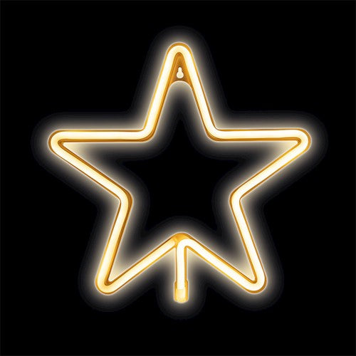 Neon LED CHRISTMAS PENTASTAR varmvit Bat + USB FLNE22, Forever Light, 285 x 20 x 285 mm