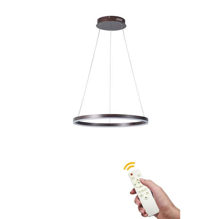 27W(2160Lm) LED round ceiling light, IP20, coffee brown, dimmable, with remote control, 2700-6000K, Ø600mm*40↕mm